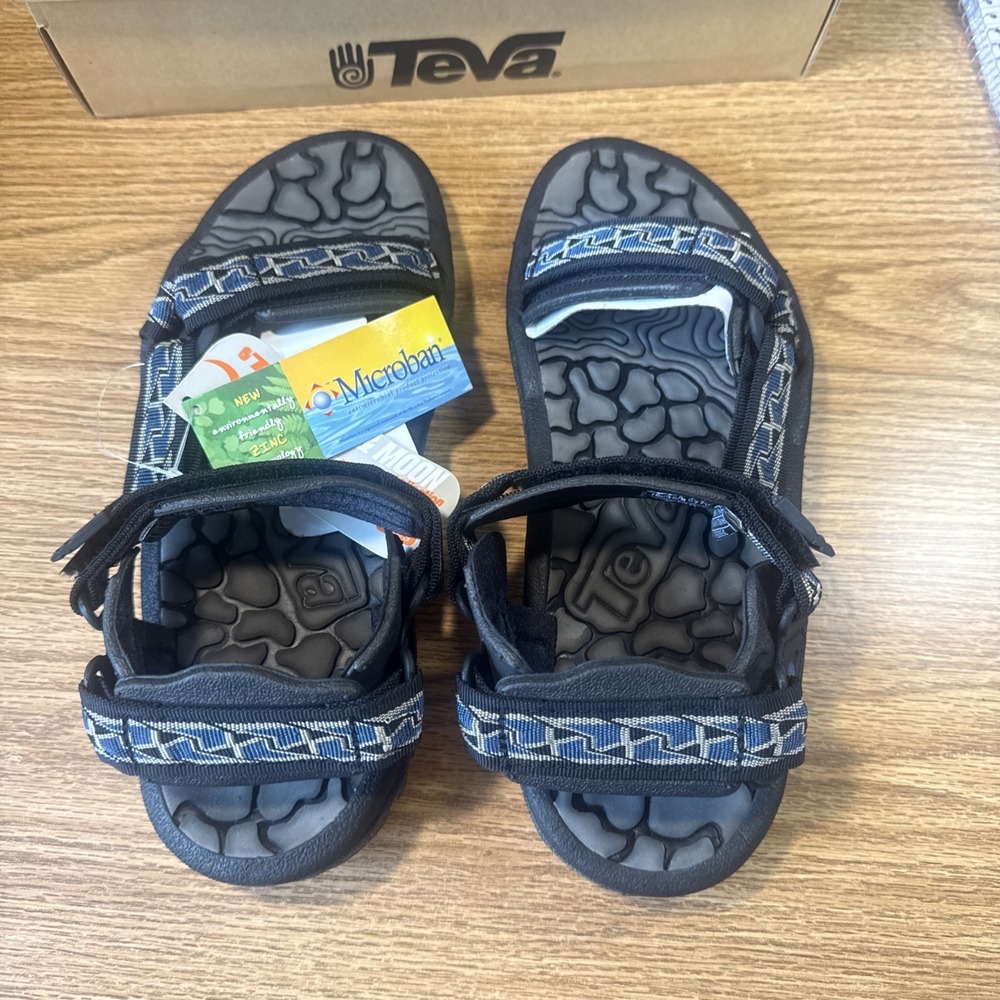 Teva Sandals Blue Design ShocPad Spider Rubber Size 8‎